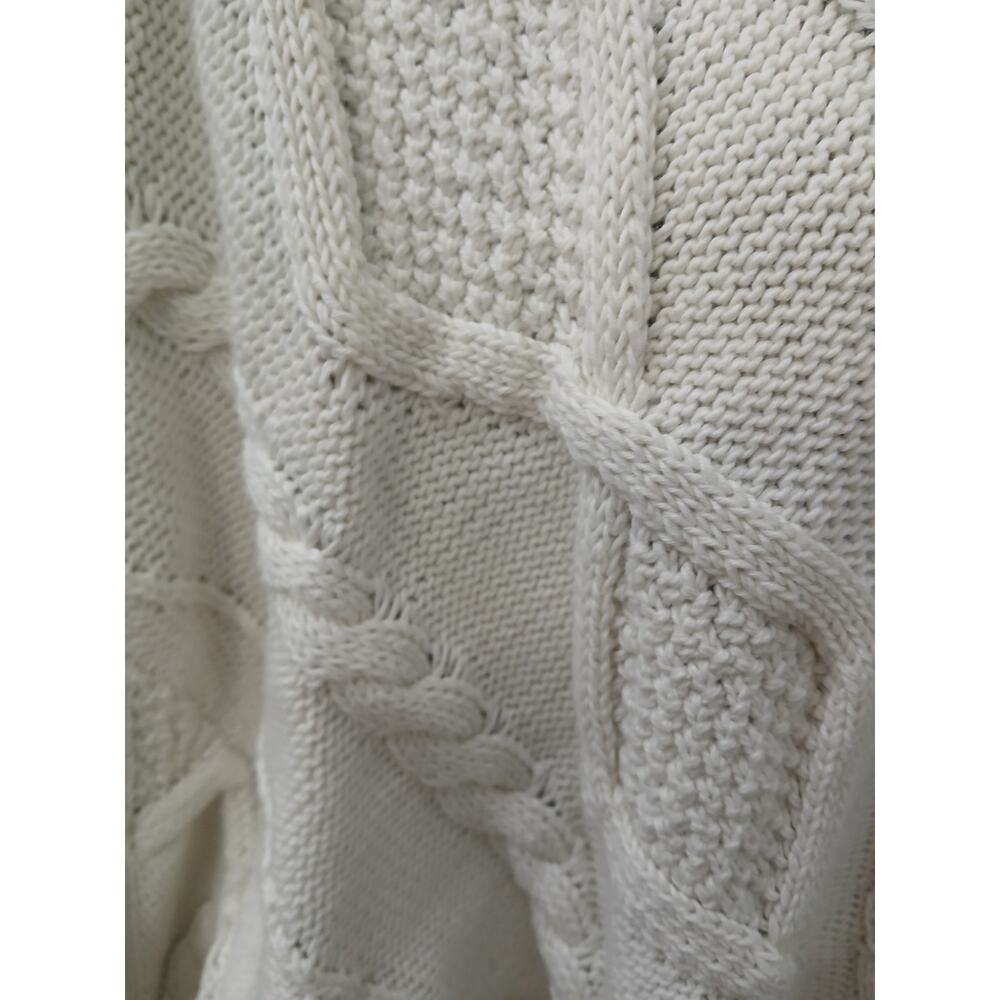 Lucky Brand Cozy Off White Cable Knit Cardigan Buttons sz XL - Picture 2 of 11